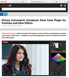 cinema5D Online - Color Cone v2 Standalone und Adobe After Effects und Premiere Plugin